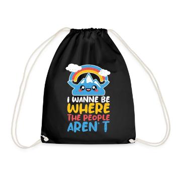 Favorite place without people Mountains Rainbow tranquility - Drawstring Bag - black - Front