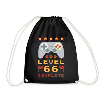 66th Birthday Level 66 Complete - Drawstring Bag - black - Front