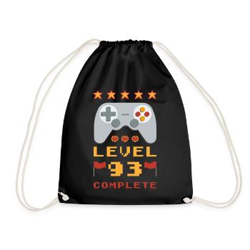 93rd Birthday Level 93 Complete - Drawstring Bag - black - Front