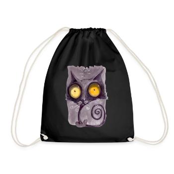 Serial Cat 21 - Drawstring Bag - black - Front
