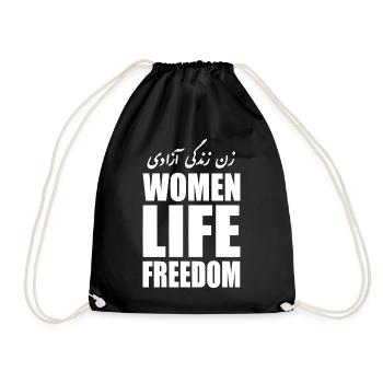 Women life freedom iran - Drawstring Bag - black - Front