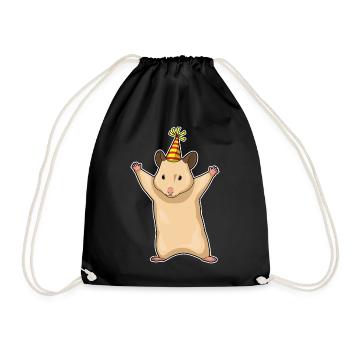 Chapeau de fête d’anniversaire de hamster - Sac de sport léger - noir - Devant