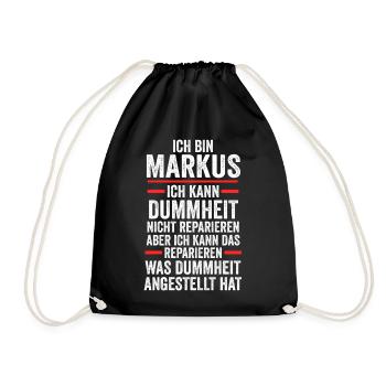 Markus - Turnbeutel - Schwarz - Vorne