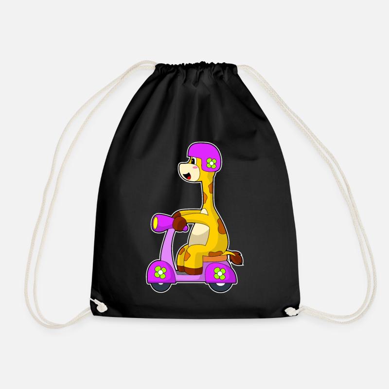 Giraffe Motorroller - Turnbeutel - Schwarz