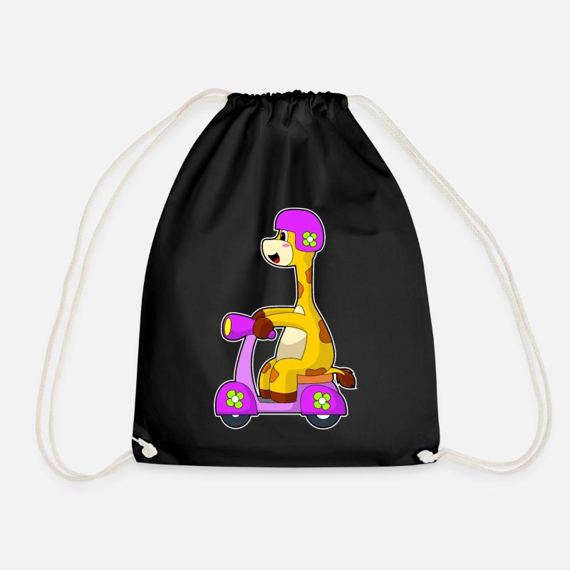 Giraffe Motorroller - Turnbeutel - Schwarz