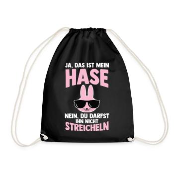 Nagetier Kaninchen Hase - Turnbeutel - Schwarz - Vorne