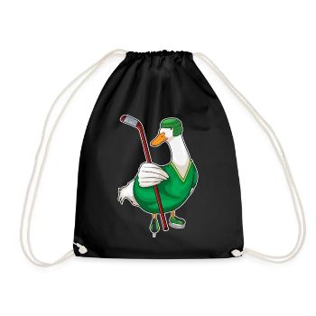 Ente Eishockey Eishockeyschläger - Turnbeutel - Schwarz - Vorne