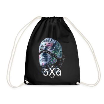 Sad Sadness Graphic - Drawstring Bag - black - Front