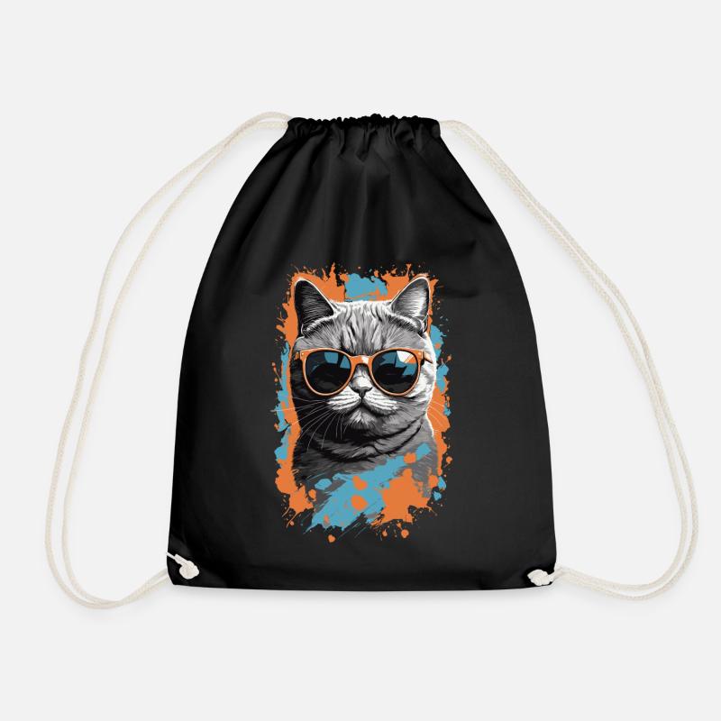 Britische Kurzhaar Katze Cooles Katzen Design - Turnbeutel - Schwarz
