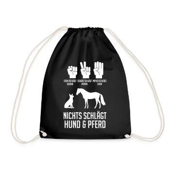 Hunde Pferdeliebhaber Hundeliebhaber Pferde - Turnbeutel - Schwarz - Vorne