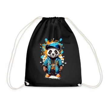 Panda Bear - Drawstring Bag - black - Front