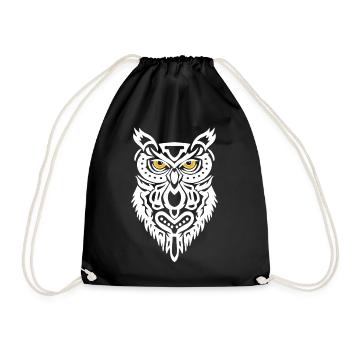 The White Owl's Gaze - Drawstring Bag - black - Front