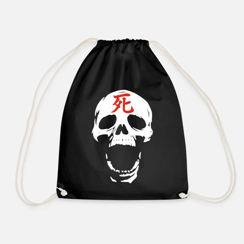 The White Skull and the Red Death - Drawstring Bag - black