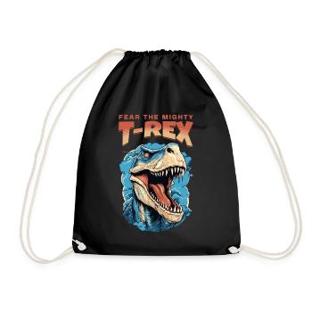 T-Rex Dinosaur Dino Tyrannosaurus Rex Vintage - Drawstring Bag - black - Front