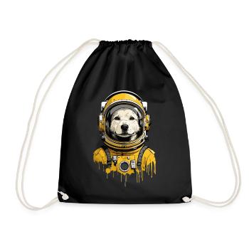 Dog, Astronaut, Space, Space, Technology - Drawstring Bag - black - Front