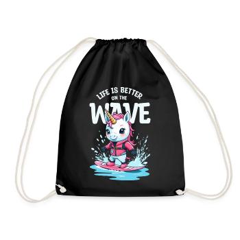 Wakeboard Unicorn - Drawstring Bag - black - Front