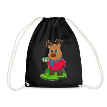 Forfait de Noël renne - Sac de sport léger - noir - Devant