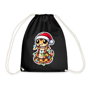 Christmas Snake Wrap - Drawstring Bag - black - Front