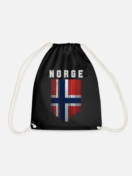 Norwegische Flagge, Norwegischer Stolz - Turnbeutel - Schwarz