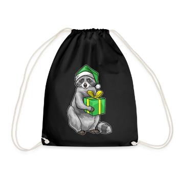 Forfait Noël raton laveur - Sac de sport léger - noir - Devant