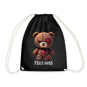 Kostenlose Umarmungen Teddybär - Turnbeutel - Schwarz - Vorne