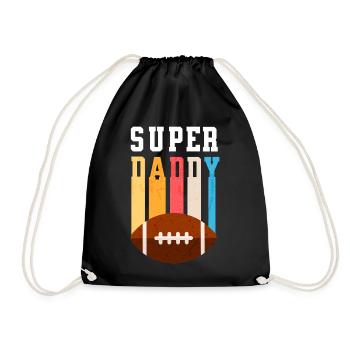 Papa Super Daddy Football Best Dad - Drawstring Bag - black - Front
