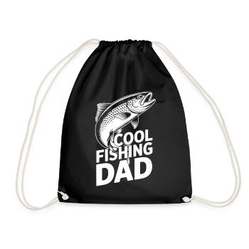 Fishing Father Illustration - Drawstring Bag - black - Front
