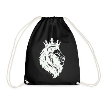 Löwe König Krone - Turnbeutel - Schwarz - Vorne