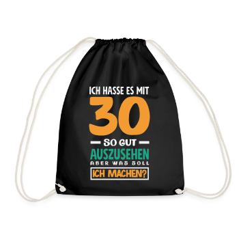 Funny 30th birthday gift - Drawstring Bag - black - Front