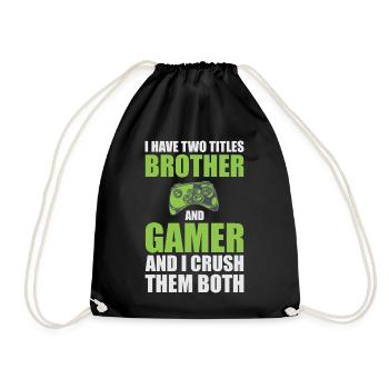 Brother Gamer Confidence T-Shirt - Turnbeutel - Schwarz - Vorne
