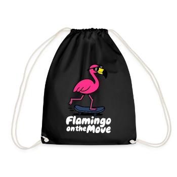 Flamingo on the Move Skate - Turnbeutel - Schwarz - Vorne