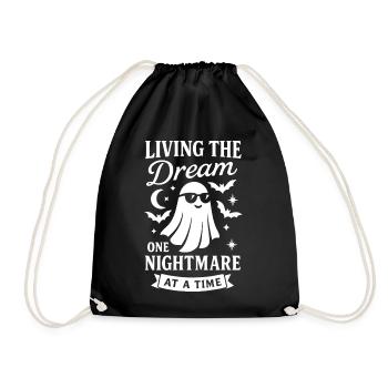 Living The Dream One Nightmare At A Time - Drawstring Bag - black - Front