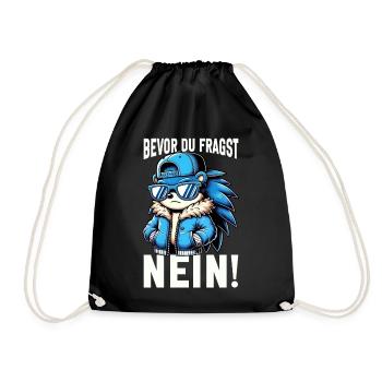 Avant de demander No Hedgehog Mauvaise humeur - Sac de sport léger - noir - Devant