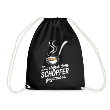 You Face the Creator - Humorous - Drawstring Bag - black - Front