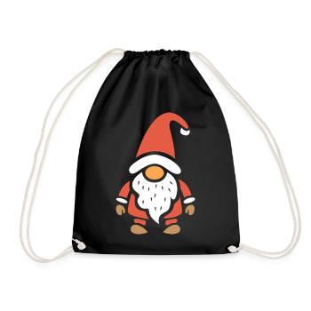 Dessin animé mignon de nain de Noël - Sac de sport léger - noir - Devant