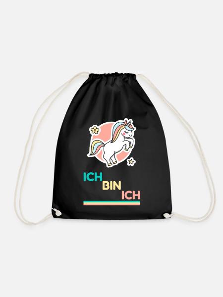 Pastell Unicorn Ich Bin Ich - Turnbeutel - Schwarz