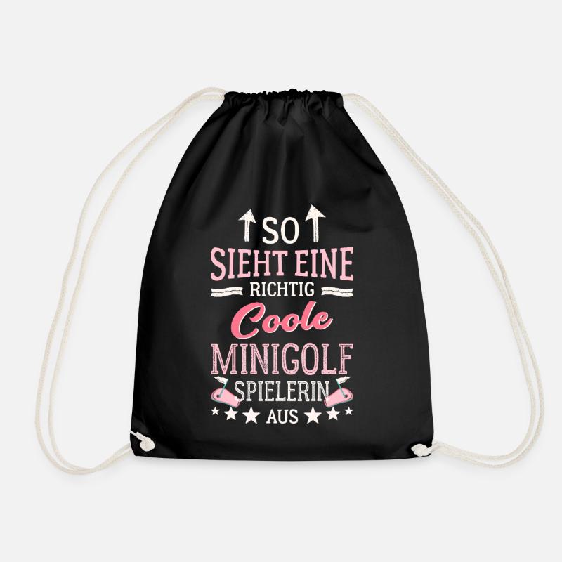 So sieht eine richtig coole Minigolfspielerin aus - Drawstring Bag - black