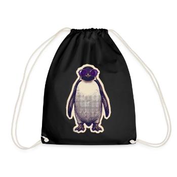 Pingouin avec lunettes de soleil - Sac de sport léger - noir - Devant