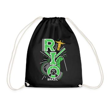 Rio de Janeiro : silhouette du Brésil - Sac de sport léger - noir - Devant