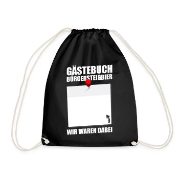 Gästebuch Bürgersteigbier Ortskontrollfahrt OKF - Turnbeutel - Schwarz - Vorne
