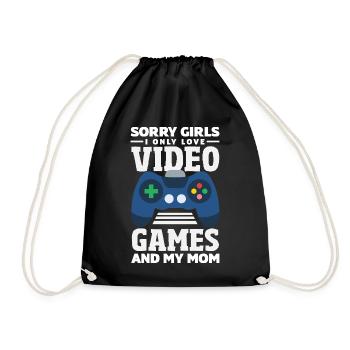 Retro Heart Valentine's Day Design Love - Drawstring Bag - black - Front