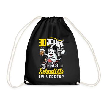 30 Jahre Schnellste Im Verkehr - Turnbeutel - Schwarz - Vorne