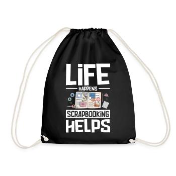 Scrapbooking always helps - Drawstring Bag - black - Front