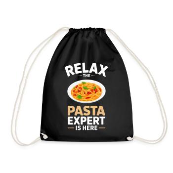 Pasta Noodles Spaghetti Gift - Drawstring Bag - black - Front