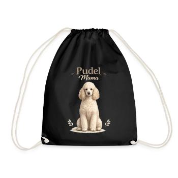 Pudel Mama – Geschenk für Pudel Liebhaberinnen - Turnbeutel - Schwarz - Vorne