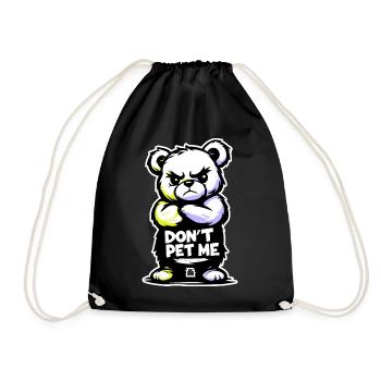 Grumpy Bear "STREICHEL MICH NICHT" – 🐻 Wütender Bär - Turnbeutel - Schwarz - Vorne
