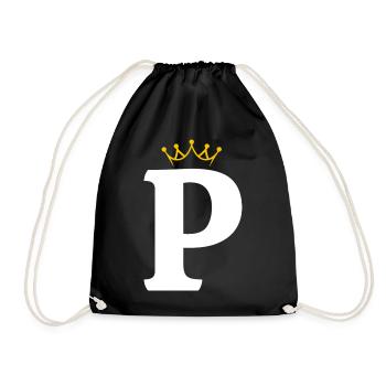P Buchstabe Monogramm Design - Turnbeutel - Schwarz - Vorne