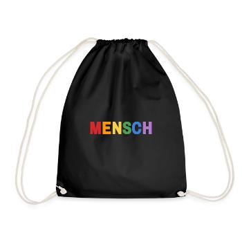 Mensch - Turnbeutel - Schwarz - Vorne