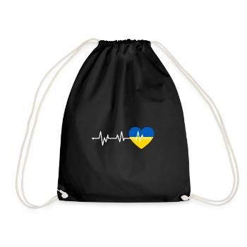Heartbeat Ukraine - Turnbeutel - Schwarz - Vorne