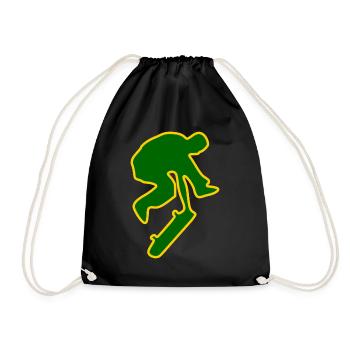 Skateboard Skater Skateboarder Skate - Drawstring Bag - black - Front